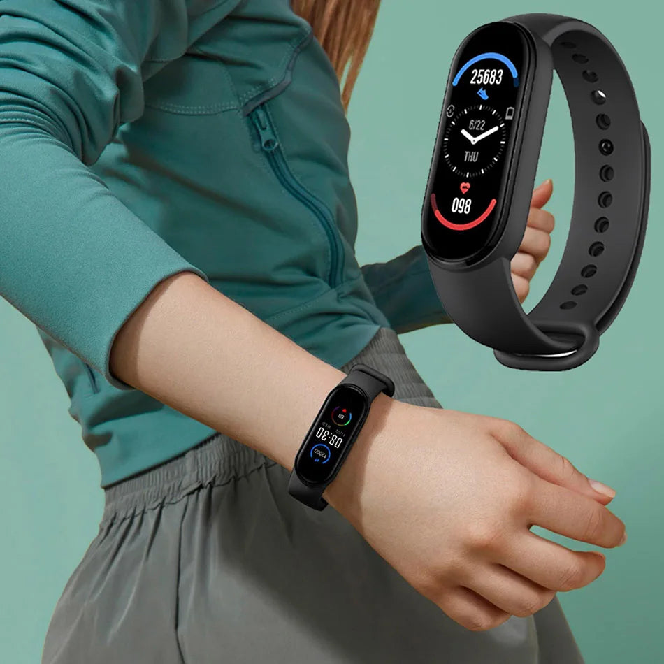 M6 Smart Watch – Waterproof Fitness Tracker with Heart & BP Monitor