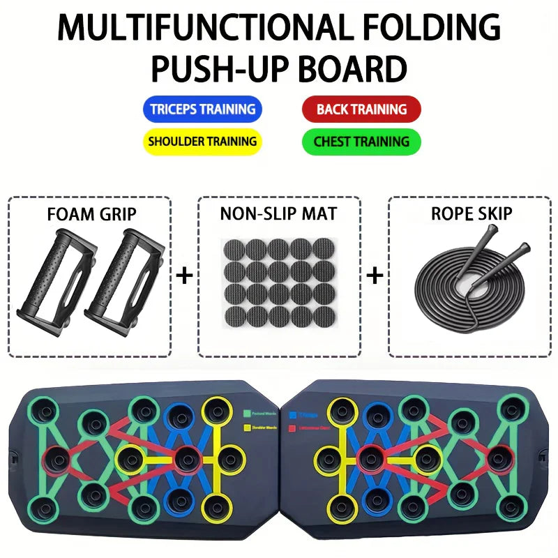 Foldable Push-Up Board Set – Multifunctional Fitness Equipment for Chest, Arms, Back & Core