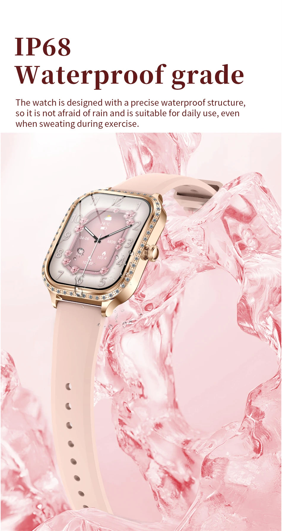 Women’s Smartwatch – Heart Rate, Blood Pressure, Music & BT Calling