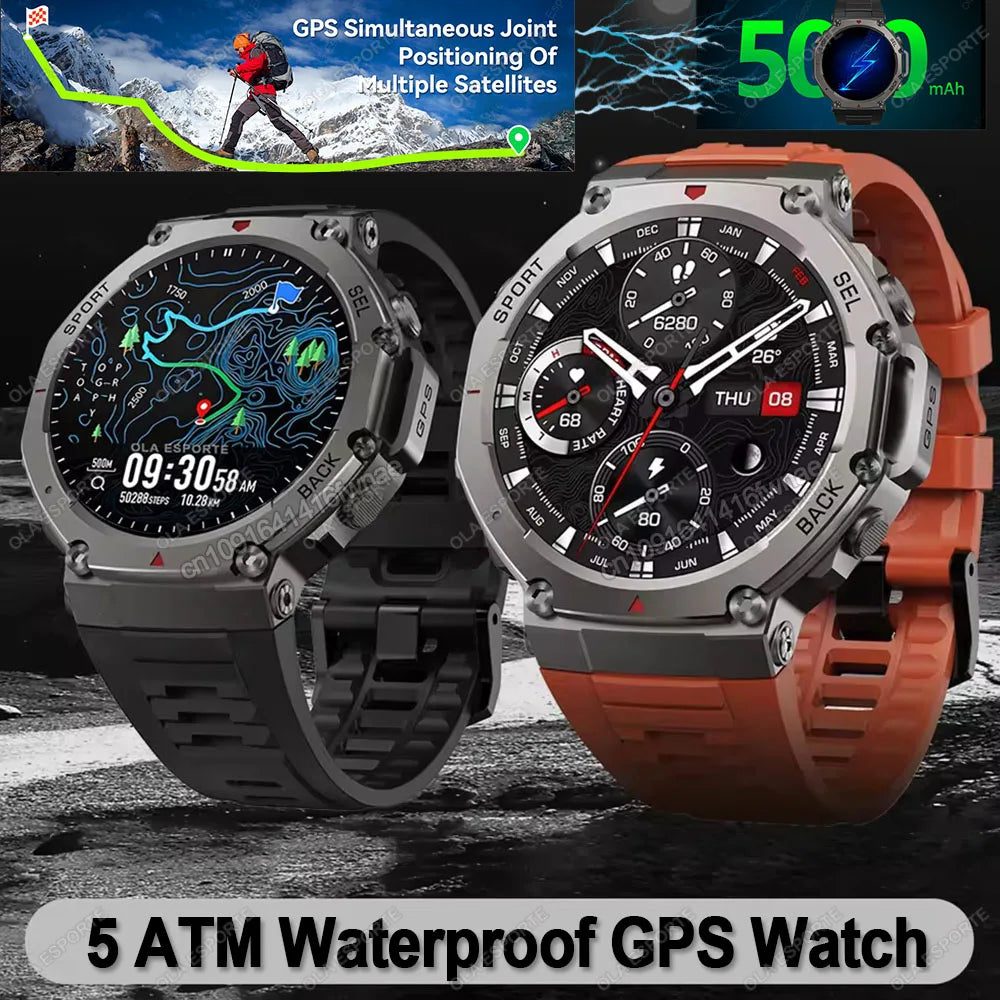 T-Rex 3 GPS Smartwatch – 10ATM Waterproof Military Sports Fitness Watch