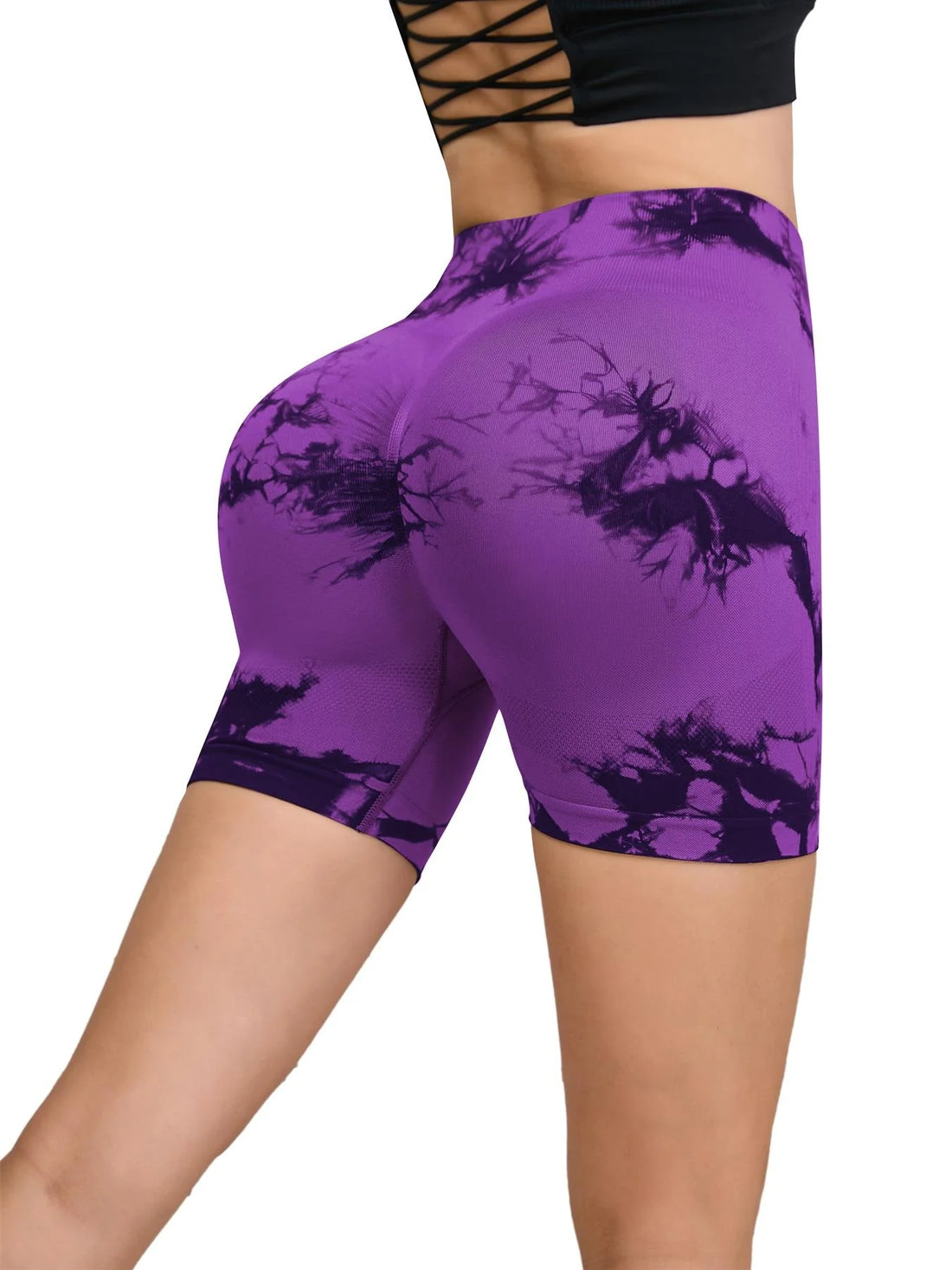 Tie-Dye High Waist Women’s Fitness & Yoga Shorts – Hip-Lifting