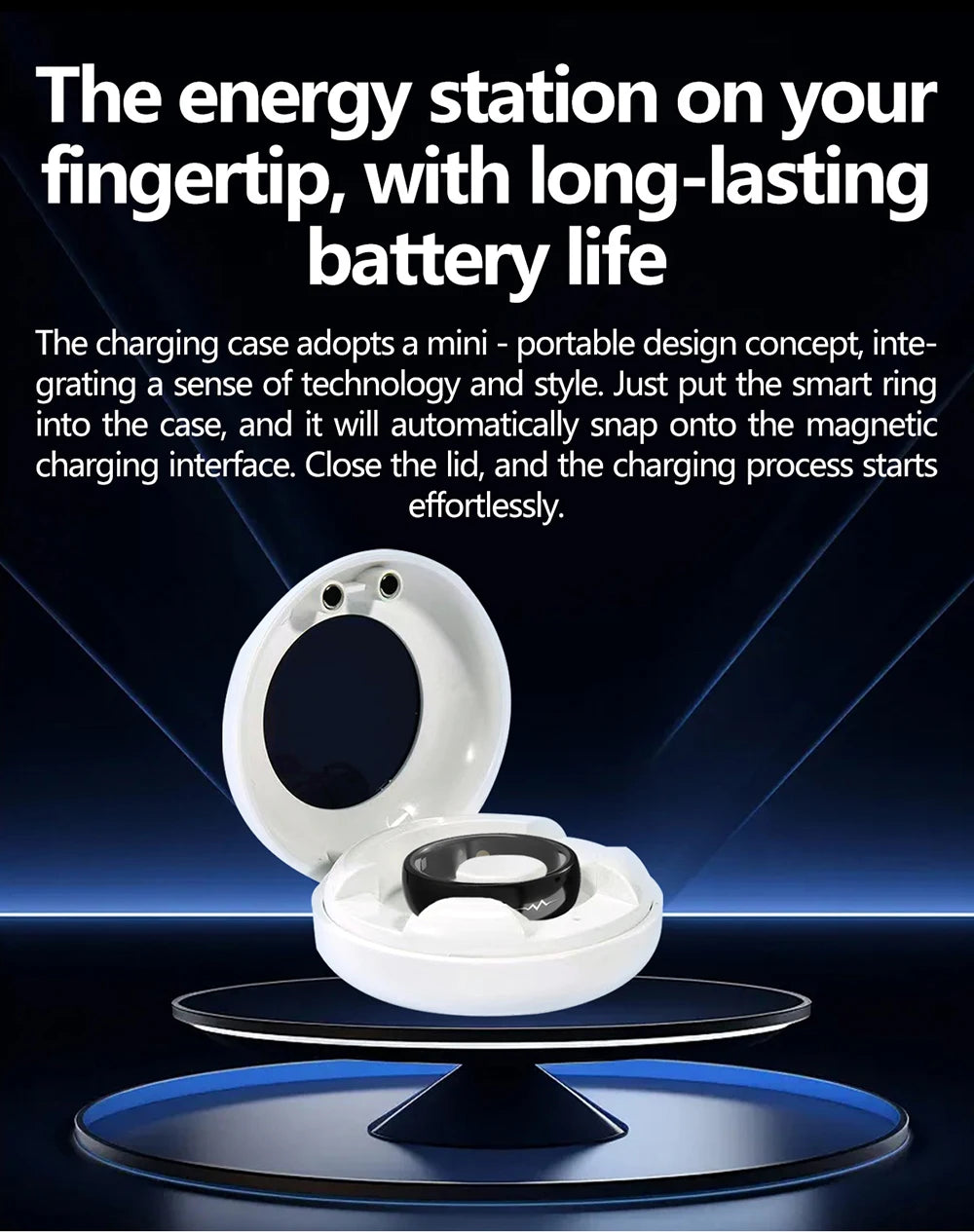 High-End Smart Ring – ECG, Blood Oxygen, Heart Rate & Blood Pressure Monitor with Sleep Tracking, 5ATM Waterproof, Multi-Sport Modes