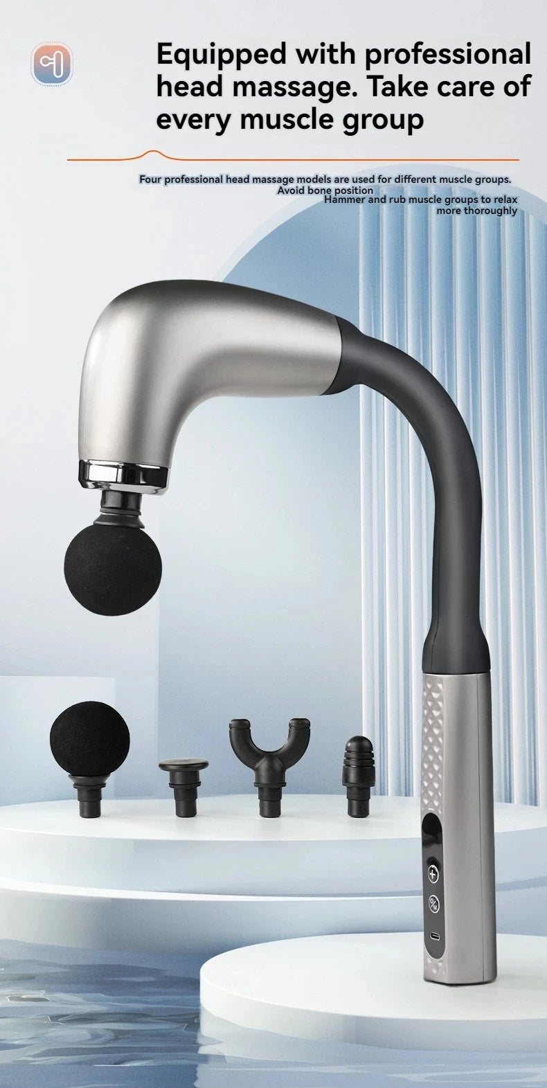 Smart Massage Gun – Rechargeable Handheld Electric Massager Hammer for Back & Full Body Relaxation