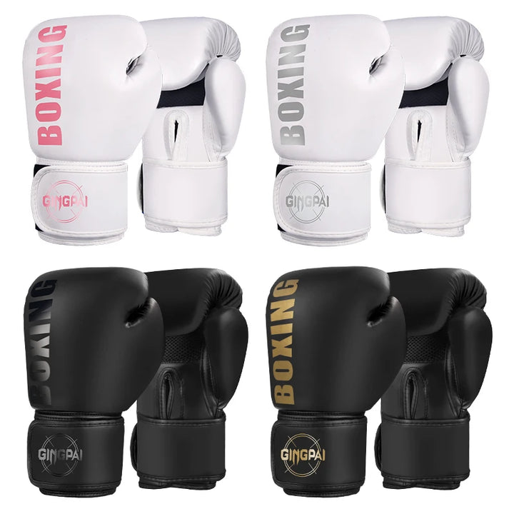 High-Quality PU Leather Boxing Gloves – 6/8/10/12oz Muay Thai, MMA, Free Fight & Sandbag Training Gloves for Men and Women
