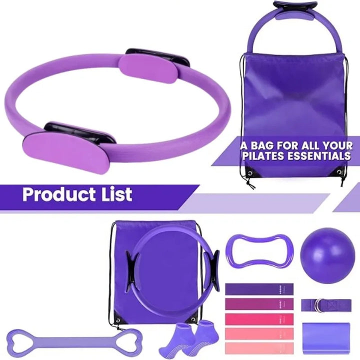 -Piece Yoga Gym Set – Solid Color PP Stretch & Core Training Equipment for Sculpting & Flexibility