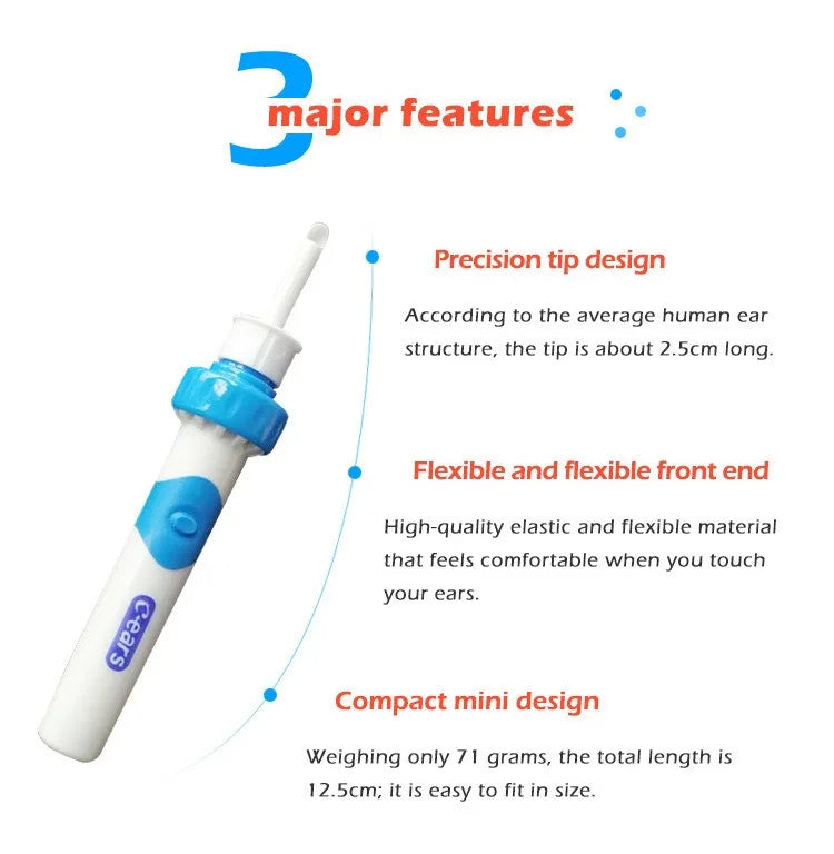 Electric Earpick – Safe Earwax Cleaner for Children & Adults, Ear Care Wax Remover