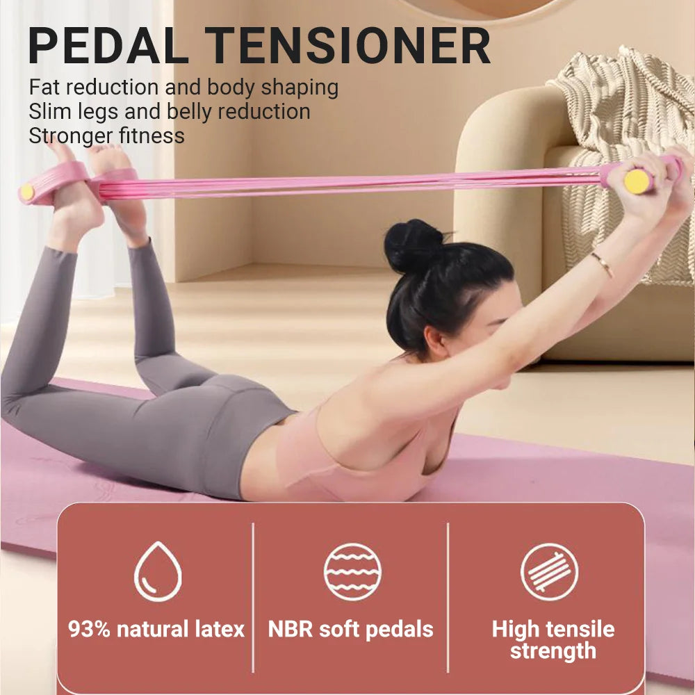 6 6-Tube Resistance Band with Pedals – Multifunction Yoga & Fitness Puller