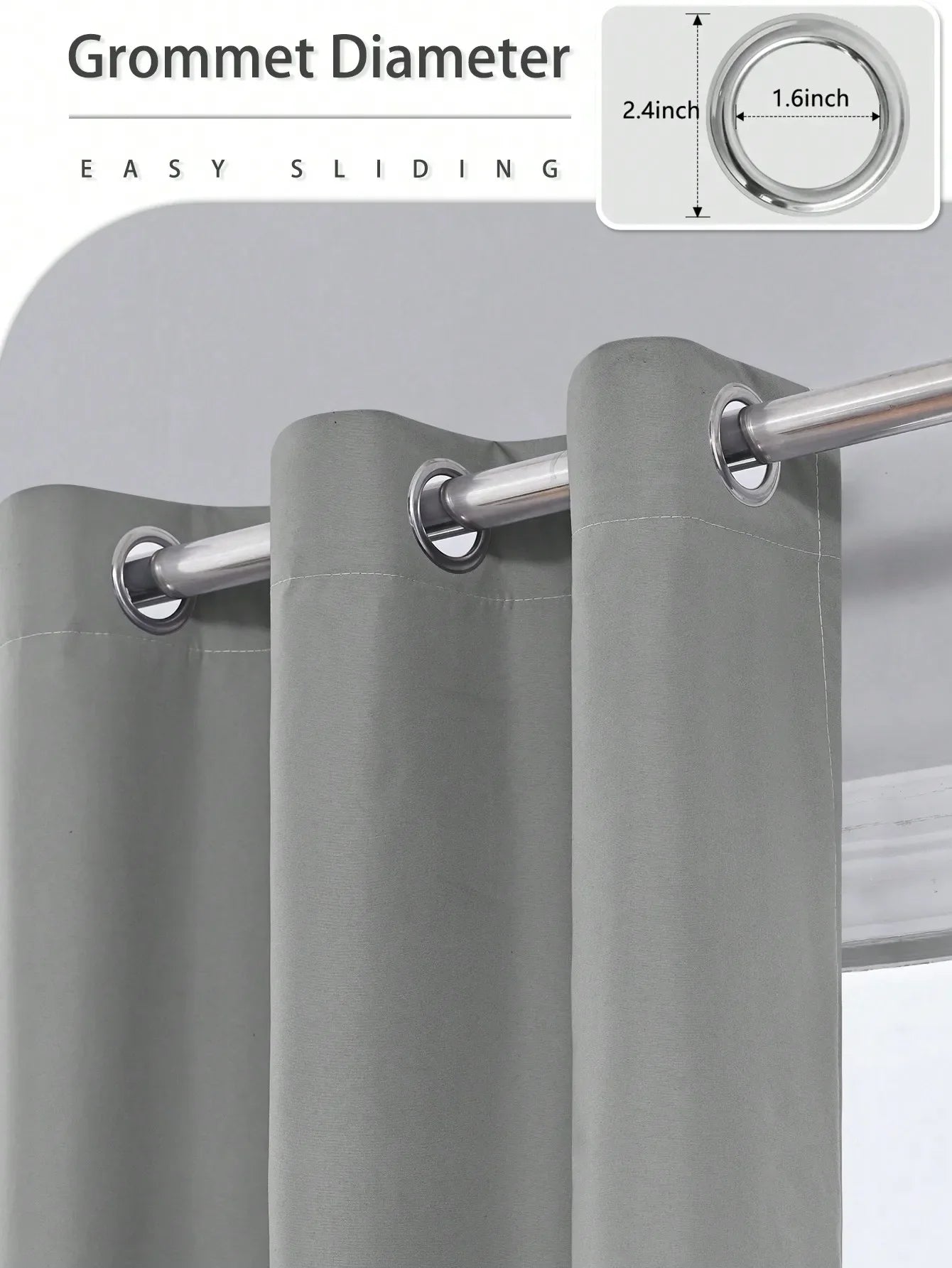 Solid Blackout Curtain with Grommets – Bedroom Privacy Drapes