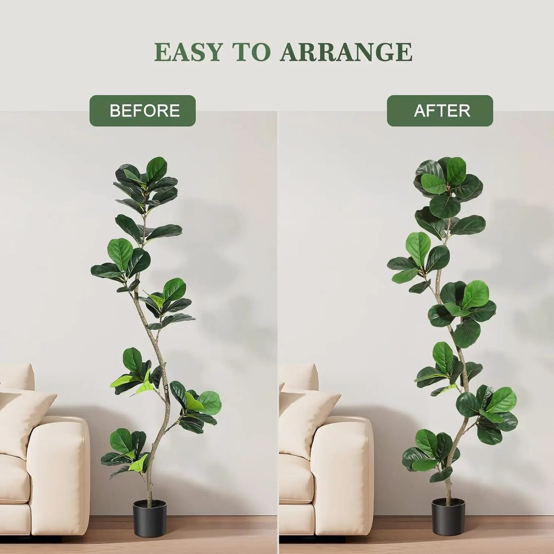 Artificial Fiddle Leaf Fig Tree – Faux Potted Indoor Plant