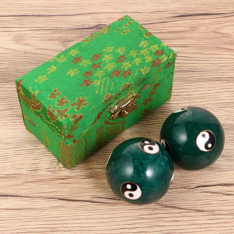 2Pcs Chinese Baoding Massage Balls – Spiky Acupressure Hand Therapy