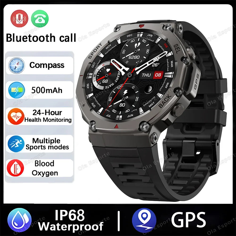 T-Rex 3 GPS Smartwatch – 10ATM Waterproof Military Sports Fitness Watch