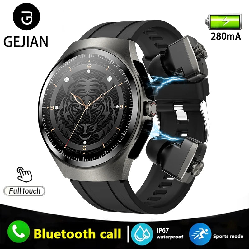 GEJIAN Smartwatch with Built-in Headphones & AMOLED Display