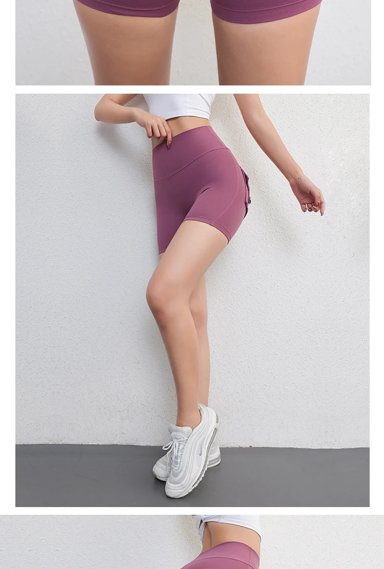 Women's Peach Lift Fitness Shorts – Pocket Yoga Three-Quarter Pants