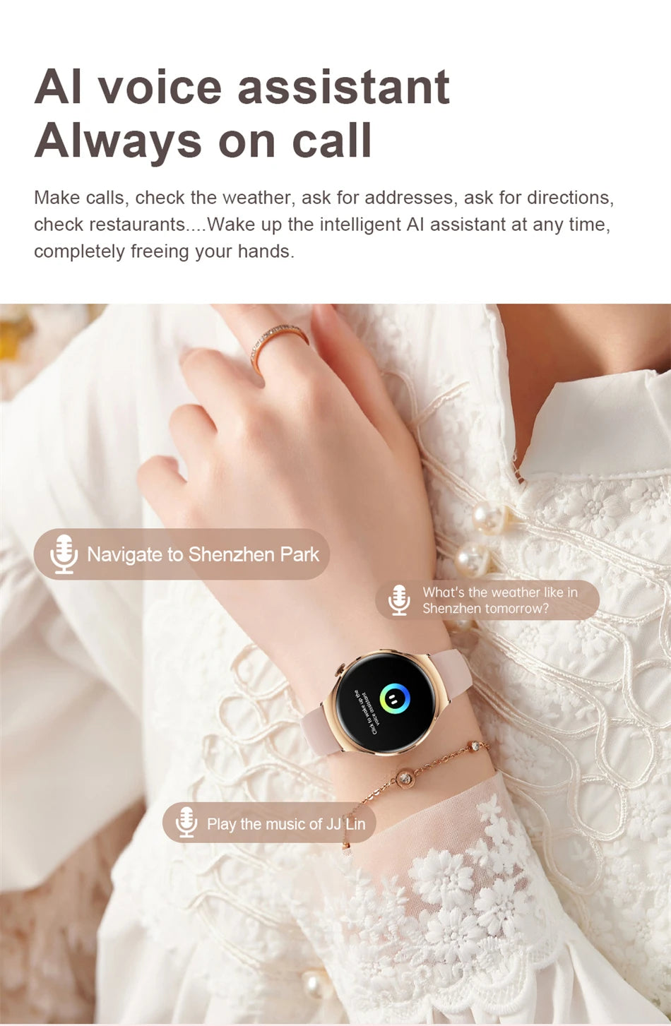 Women’s GPS Smartwatch with NFC, Bluetooth Call & Health Tracking