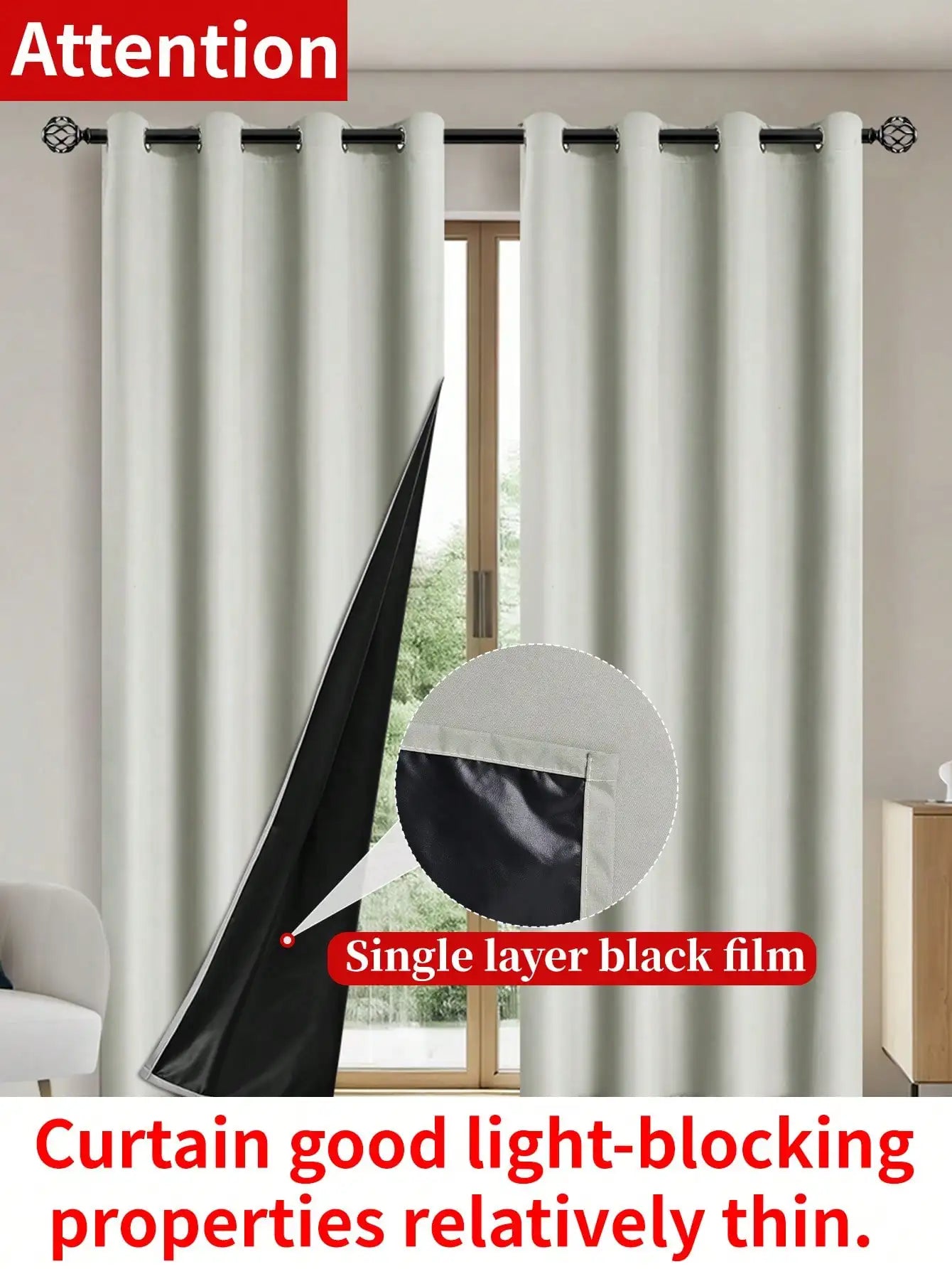 Solid Blackout Curtain with Grommets – Bedroom Privacy Drapes