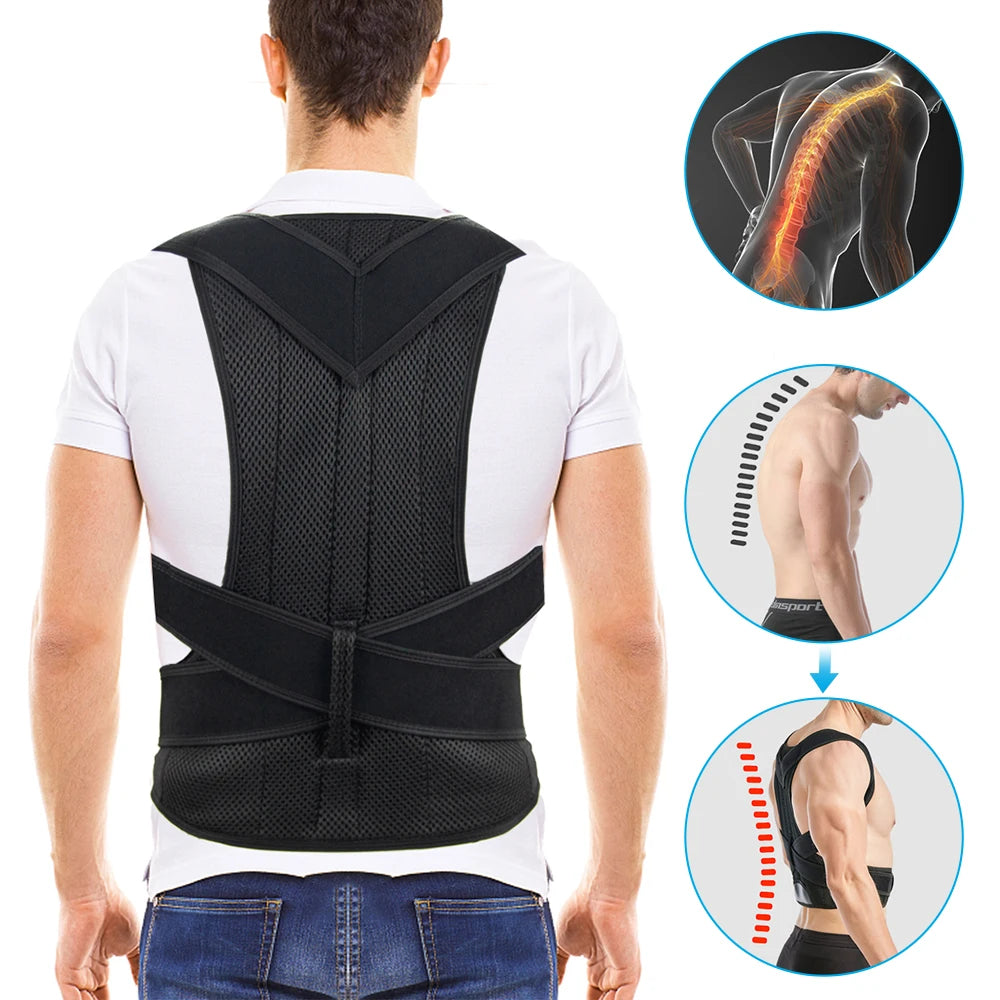 Upper Back Posture Corrector – Adjustable Clavicle & Shoulder Support Brace