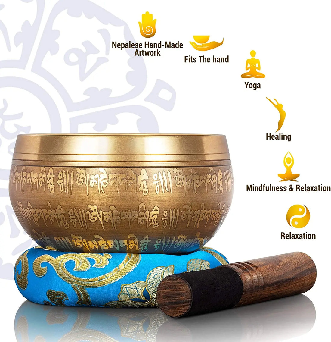 Tibetan Buddha Singing Bowl – Mantra Meditation Sound Bowl for Yoga & Music Therapy
