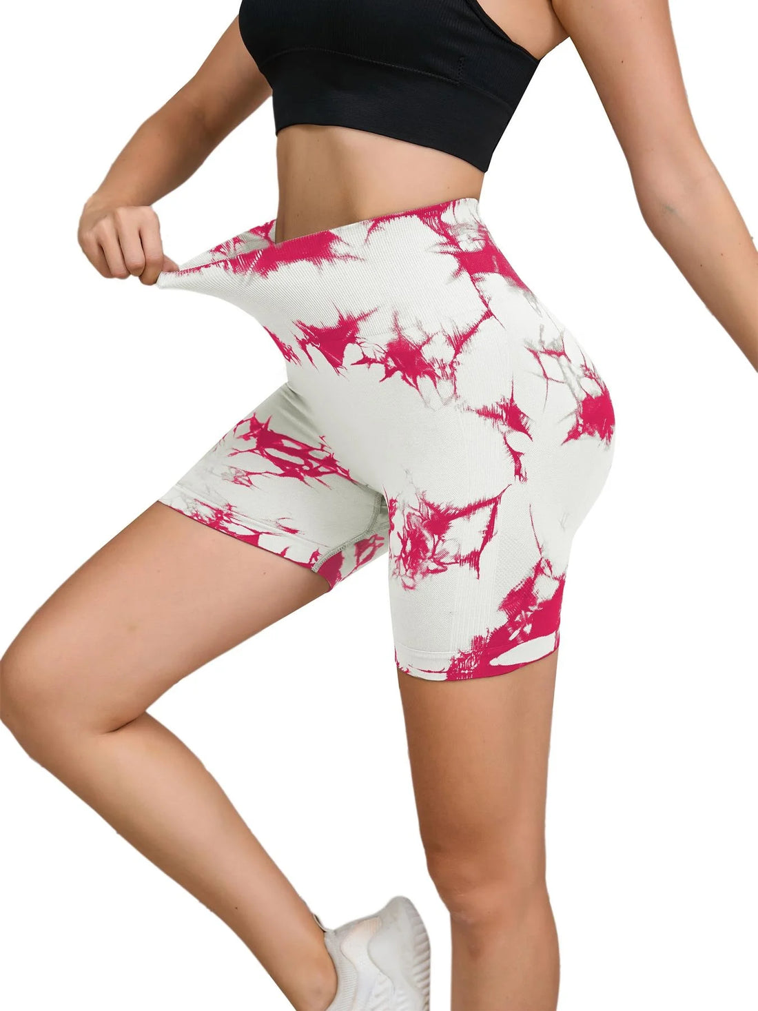 Tie-Dye High Waist Women’s Fitness & Yoga Shorts – Hip-Lifting