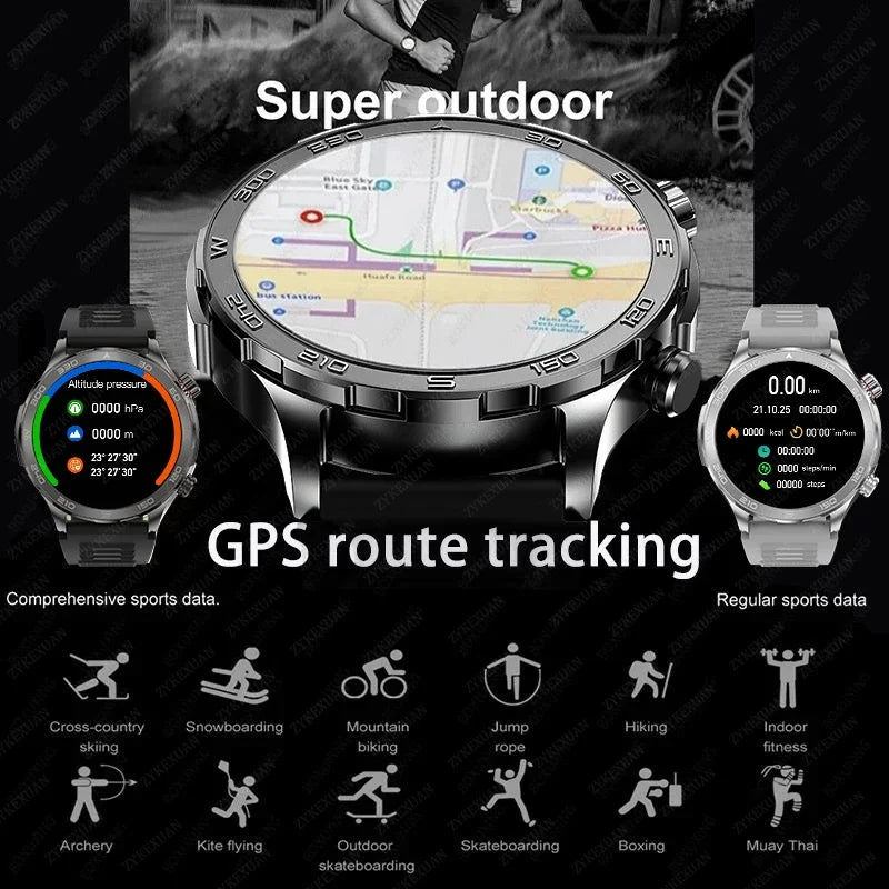 2025 Bluetooth Call Smart Watch Men AMOLED NFC GPS IP68
