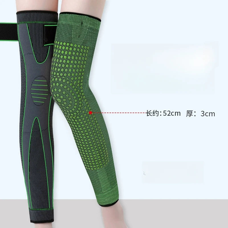 Pair Non-Slip Elastic Knee Pads – Long Leg Sleeve Bandage, Pressurized Support for Running, Sports, Warmth & Protection
