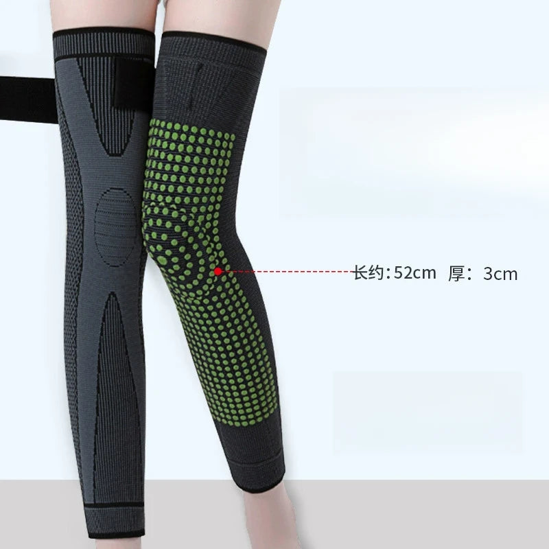 Pair Non-Slip Elastic Knee Pads – Long Leg Sleeve Bandage, Pressurized Support for Running, Sports, Warmth & Protection