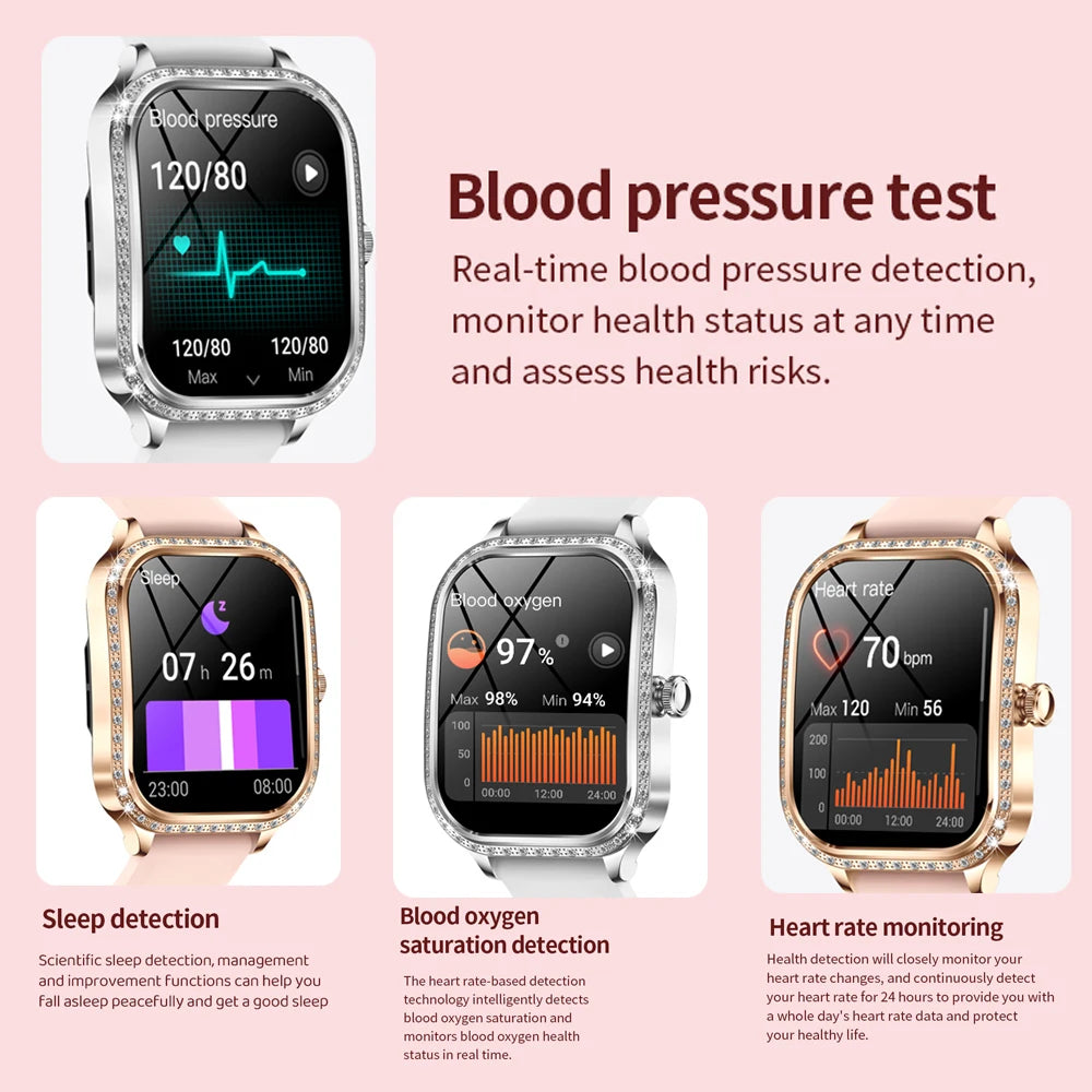 Women’s Smartwatch – Heart Rate, Blood Pressure, Music & BT Calling