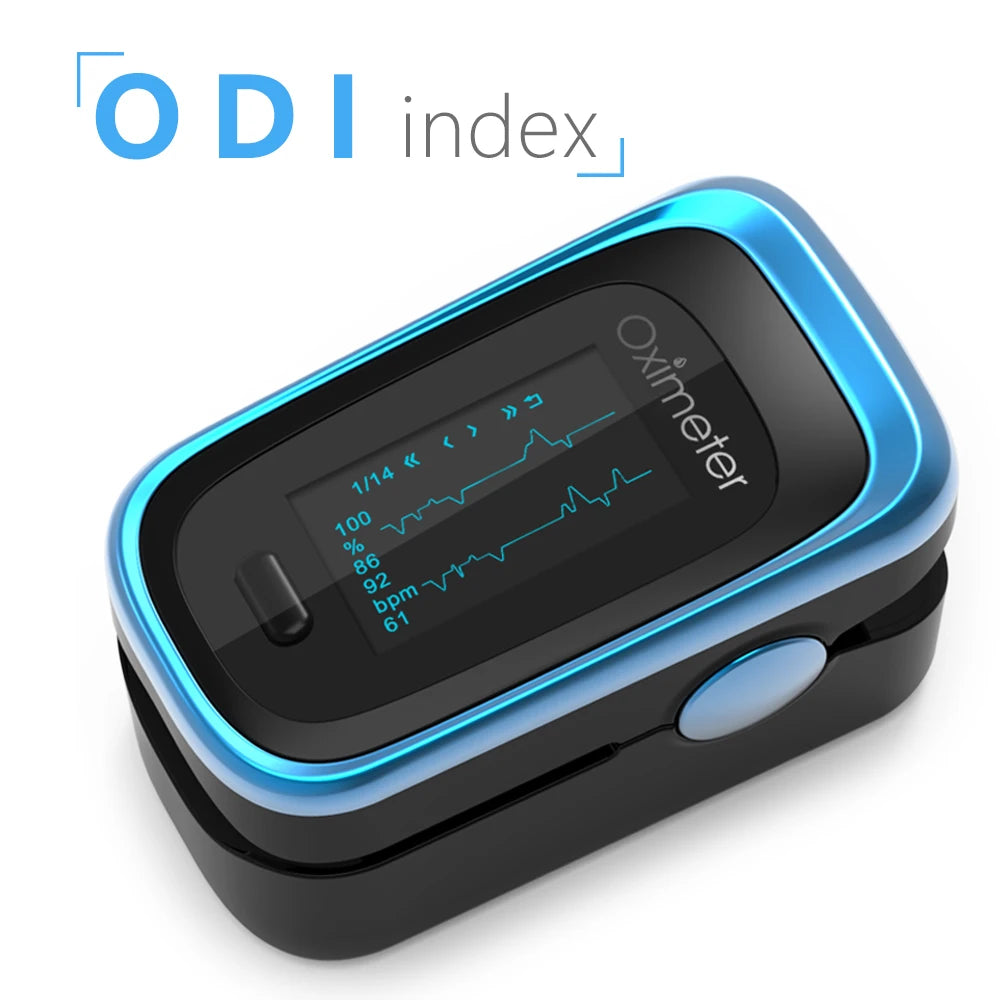 OLED Finger Pulse Oximeter – Portable SpO2 & PR Sleep Monitor with Case
