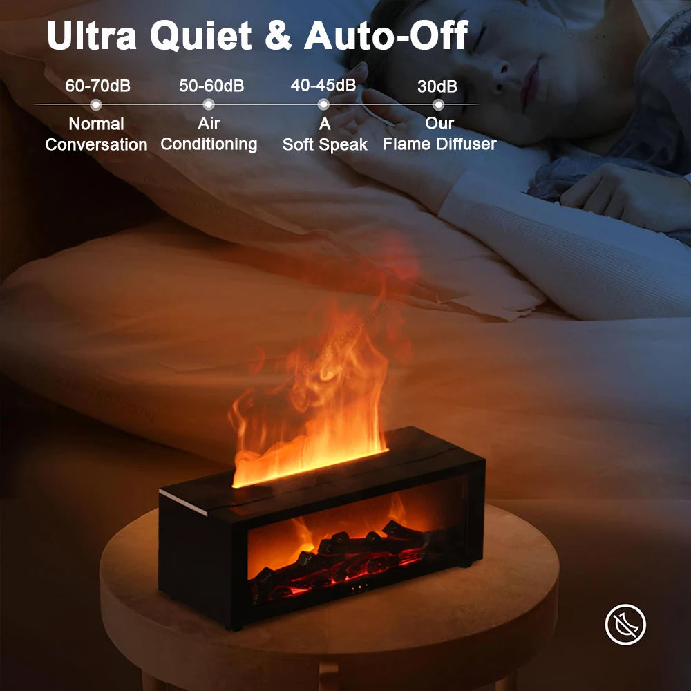 Essential Oil Air Humidifier – Flame LED Aroma Diffuser with Remote
