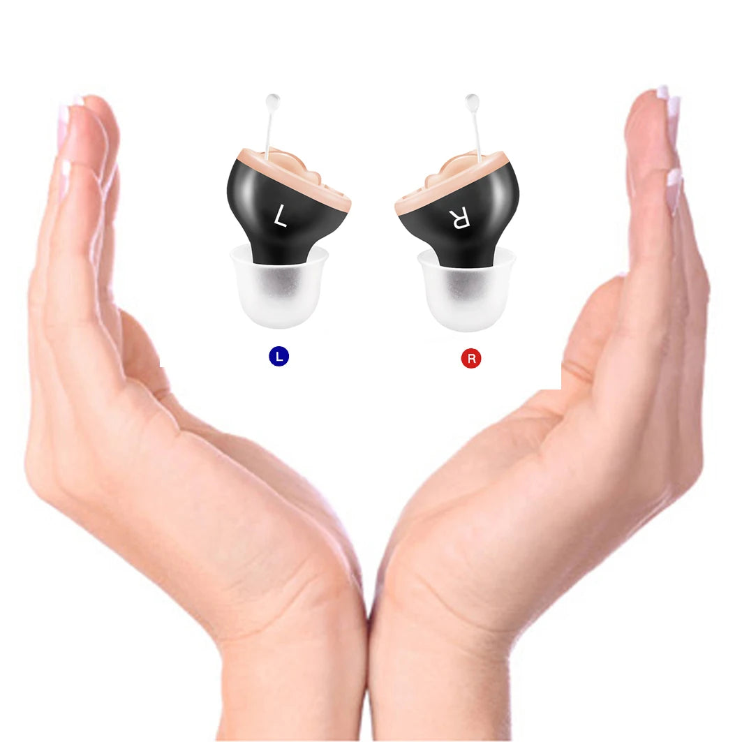 Premium CIC Hearing Aid Pair – Mini In-Ear Sound Amplifier with Portable Case