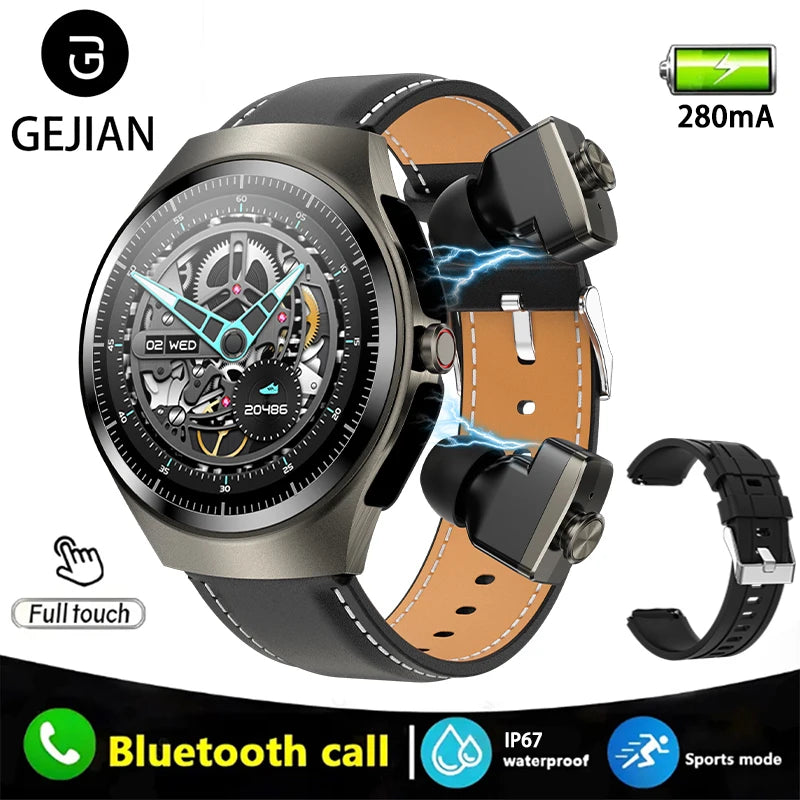 GEJIAN Smartwatch with Built-in Headphones & AMOLED Display