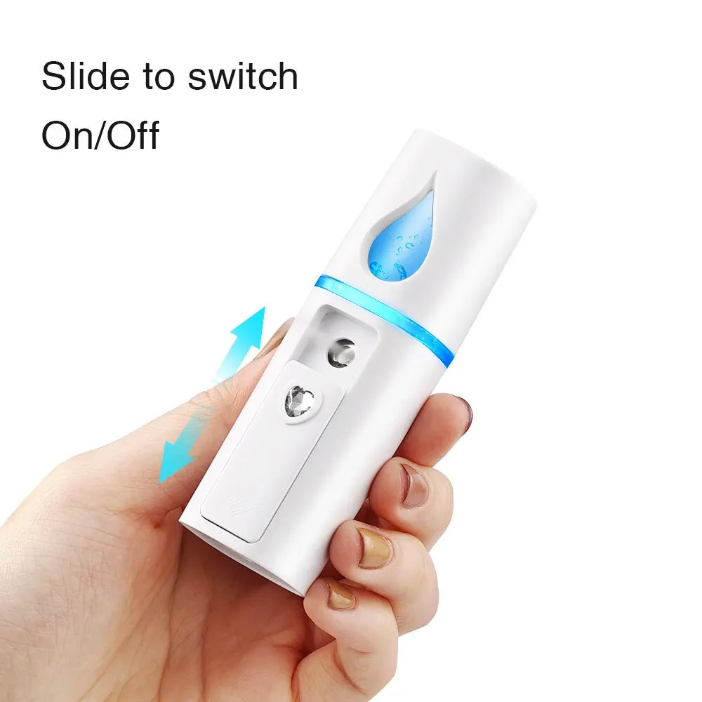 Mini Nano Mist Sprayer – USB Rechargeable Facial Humidifier & Steamer