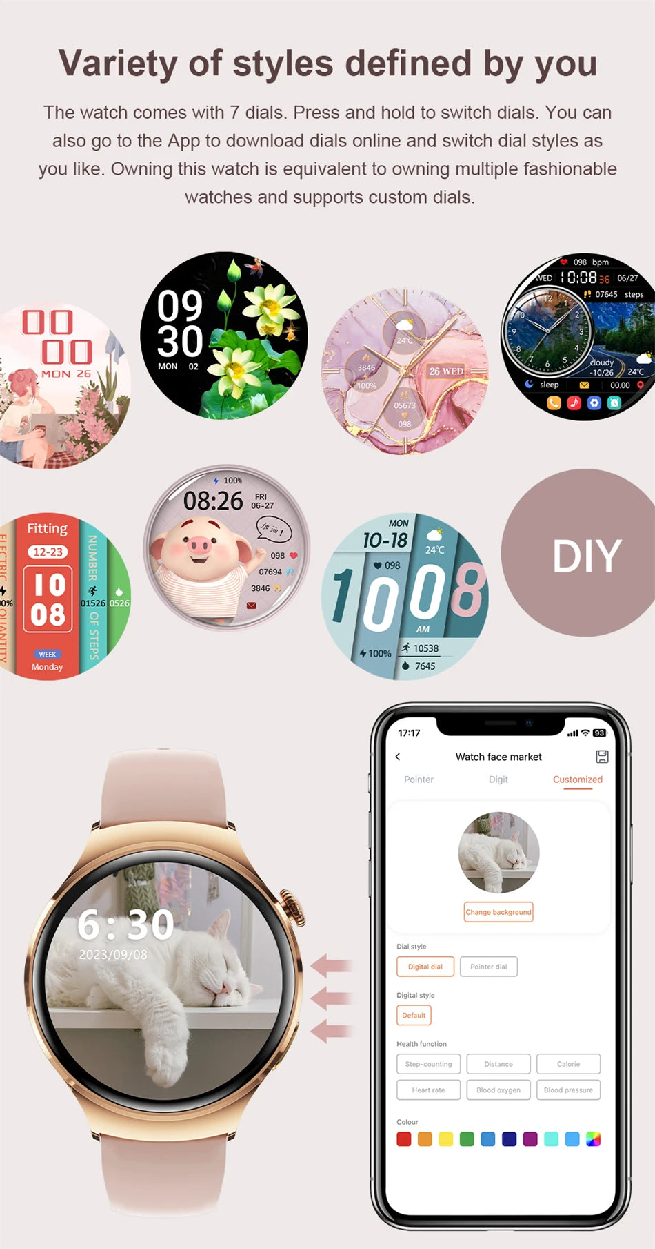 Women’s GPS Smartwatch with NFC, Bluetooth Call & Health Tracking
