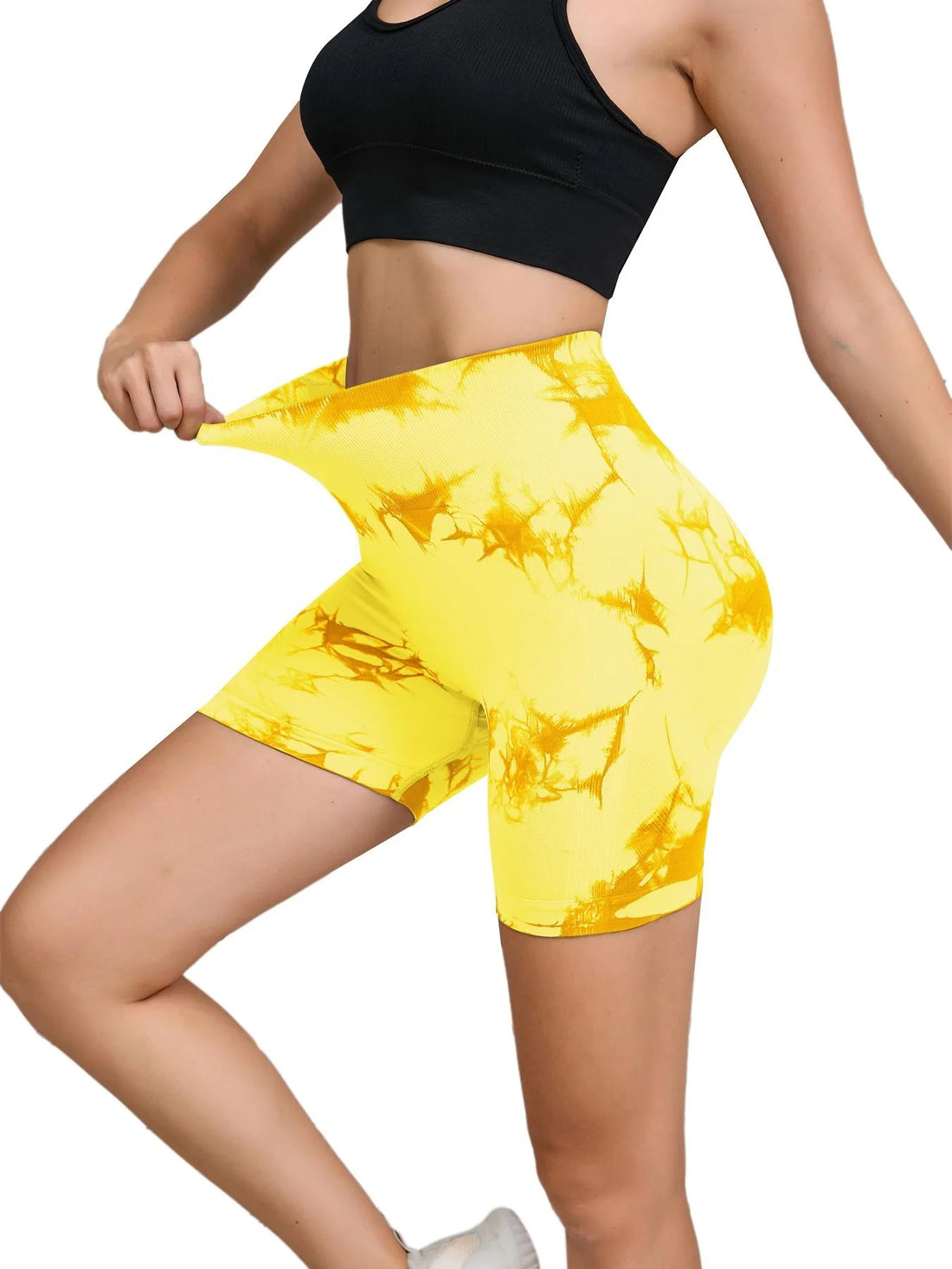 Tie-Dye High Waist Women’s Fitness & Yoga Shorts – Hip-Lifting