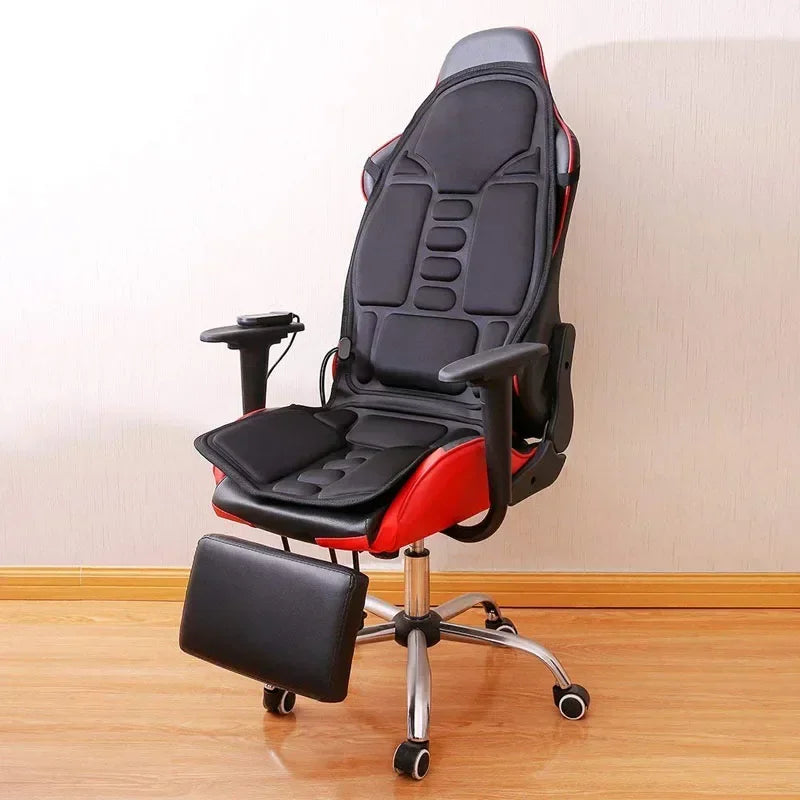 Electric Heating Vibrating Back Massager Cushion – Portable Chair Pad for Car, Home & Office Pain Relief