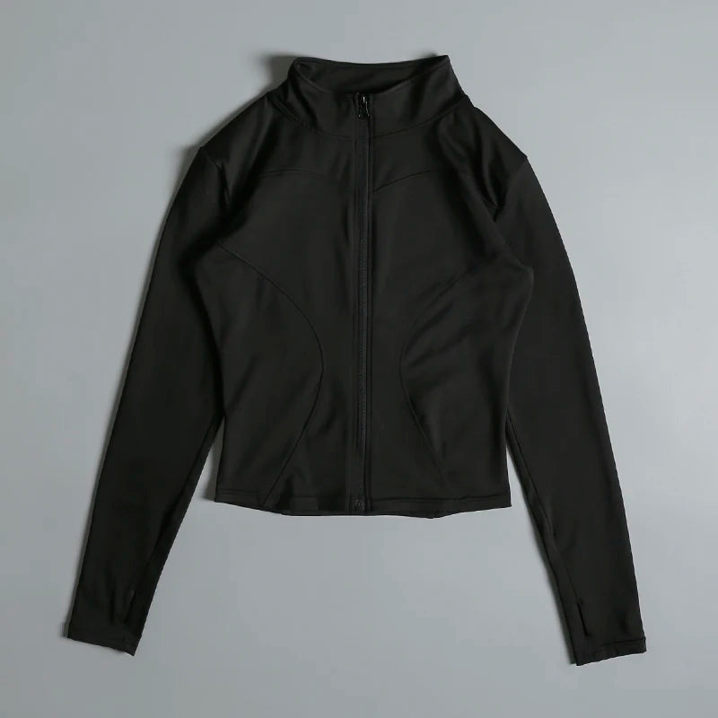 Women’s Cropped Gym & Yoga Zip-Up Sports Jacket