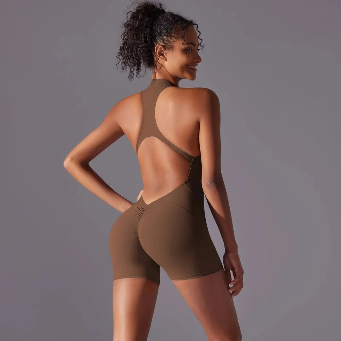 Solid Color High-Intensity Sports Jumpsuit – Women’s Yoga & Fitness