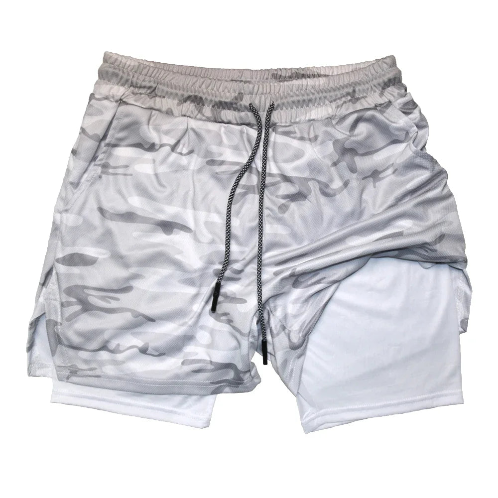 Men’s 2-in-1 Double Layer Gym Shorts – Quick-Dry Workout & Running Shorts