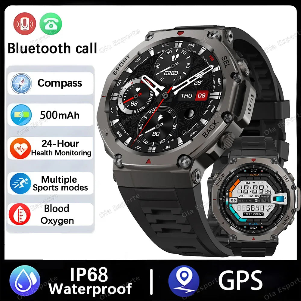 T-Rex 3 GPS Smartwatch – 10ATM Waterproof Military Sports Fitness Watch