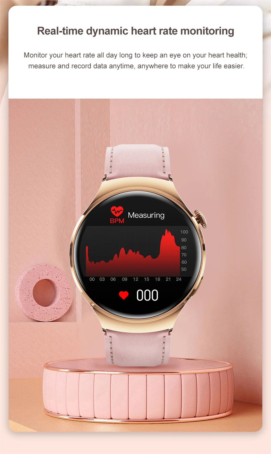 Women’s GPS Smartwatch with NFC, Bluetooth Call & Health Tracking