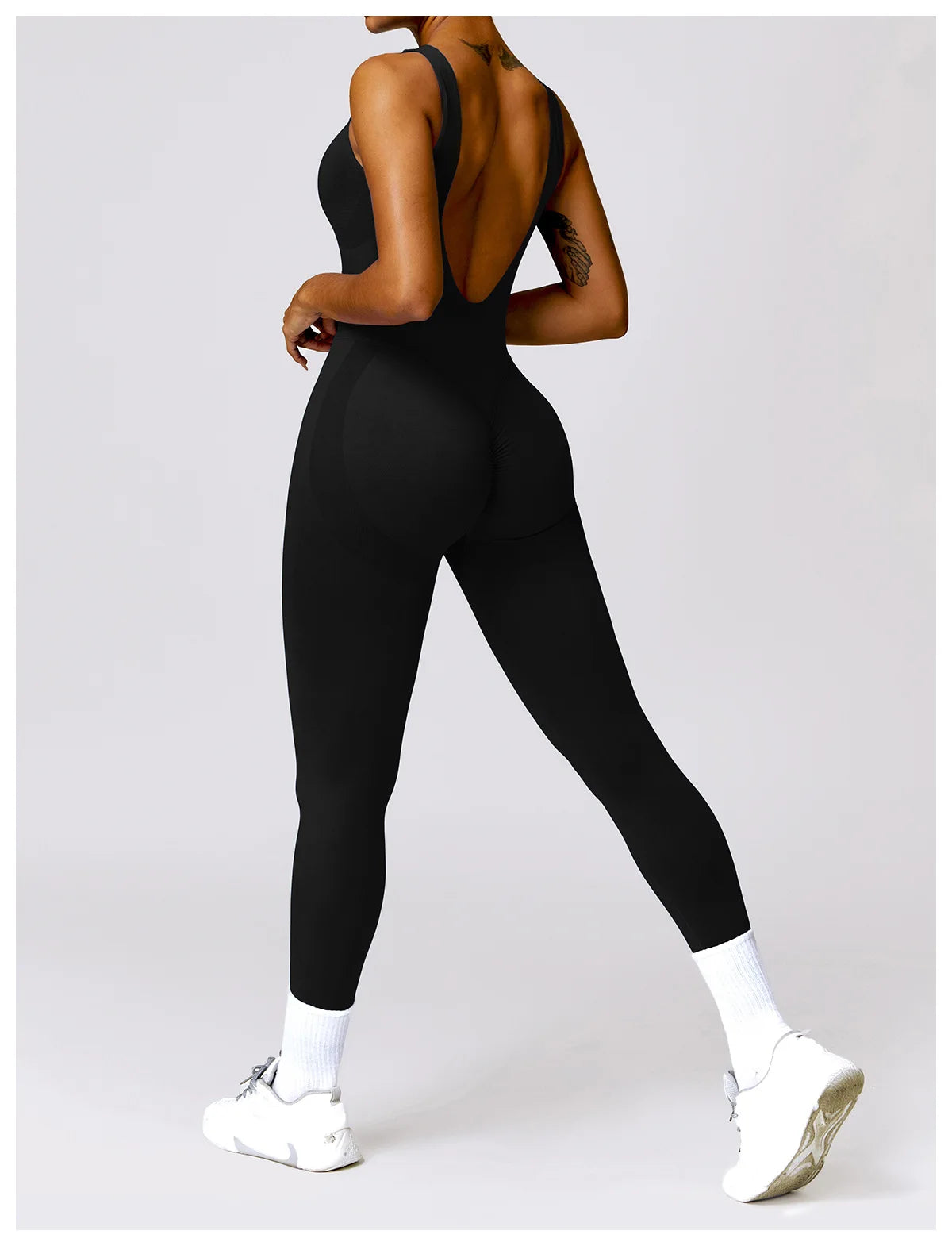 Women’s One-Piece Sporty Jumpsuit – Backless Yoga Suit with Leggings, Gym & Pilates Sportswear