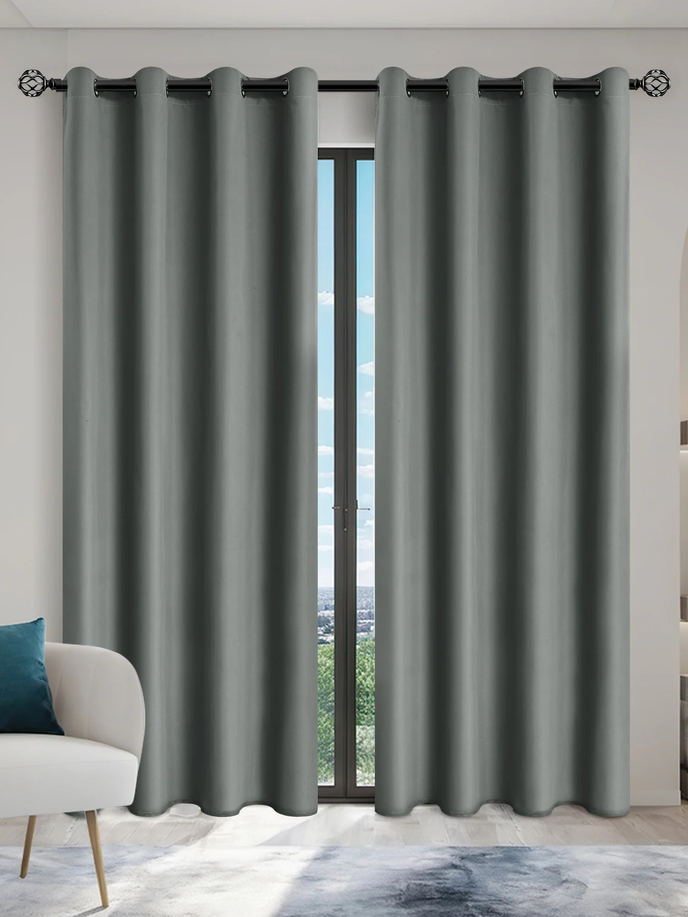 Solid Blackout Curtain with Grommets – Bedroom Privacy Drapes