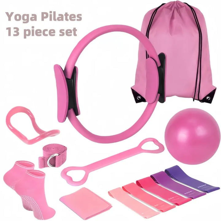 -Piece Yoga Gym Set – Solid Color PP Stretch & Core Training Equipment for Sculpting & Flexibility