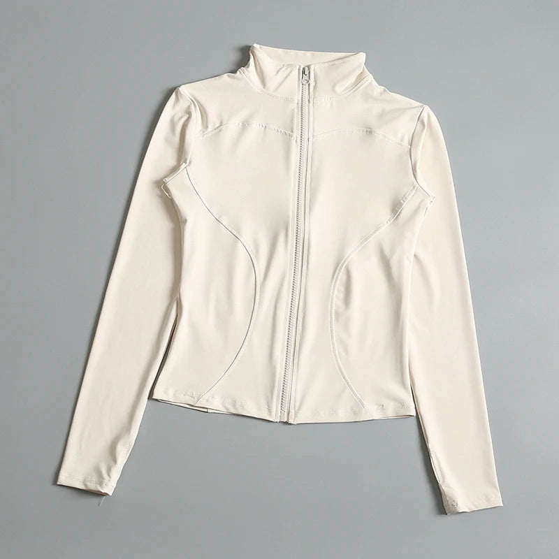 Women’s Cropped Gym & Yoga Zip-Up Sports Jacket