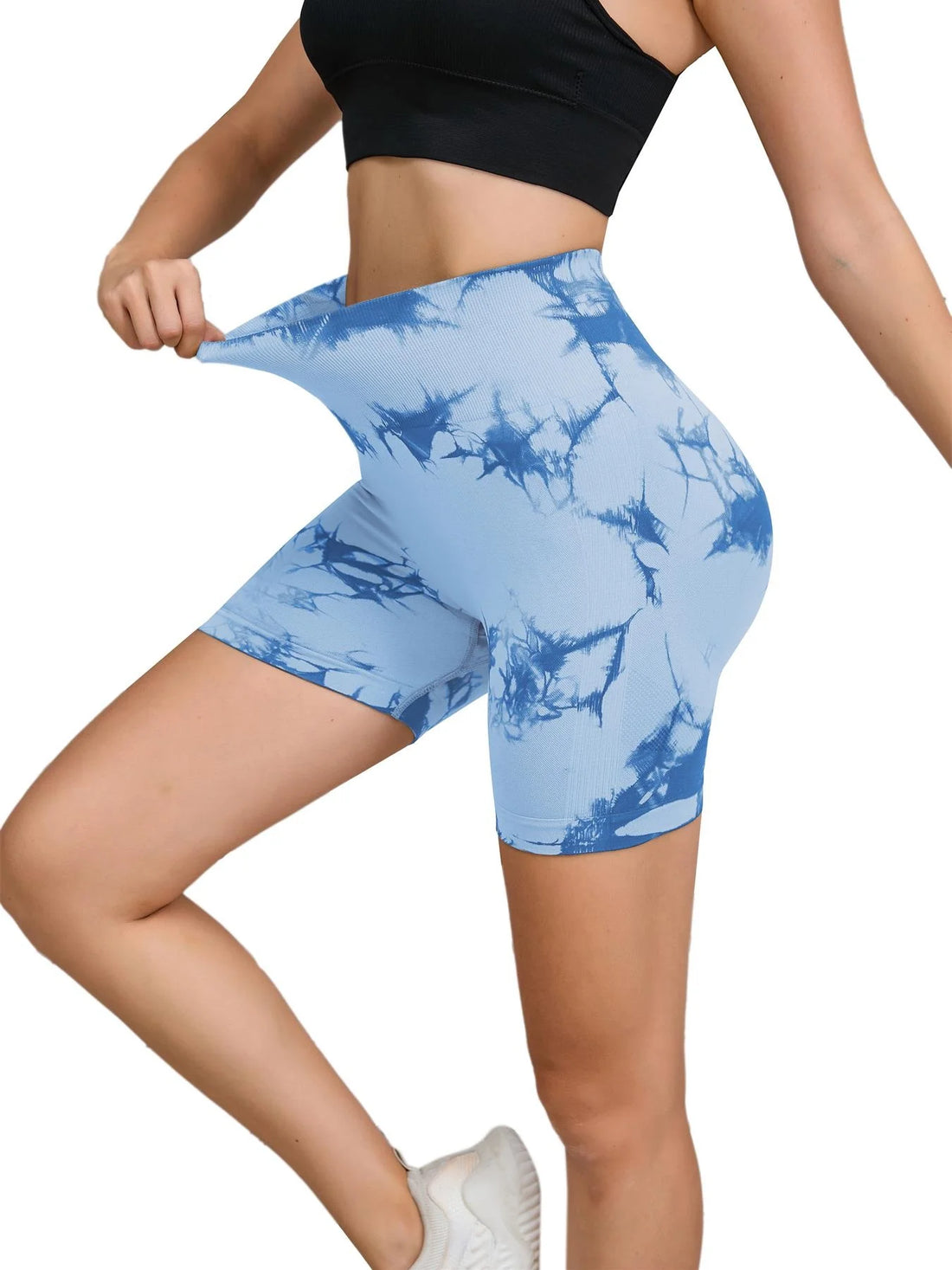 Tie-Dye High Waist Women’s Fitness & Yoga Shorts – Hip-Lifting