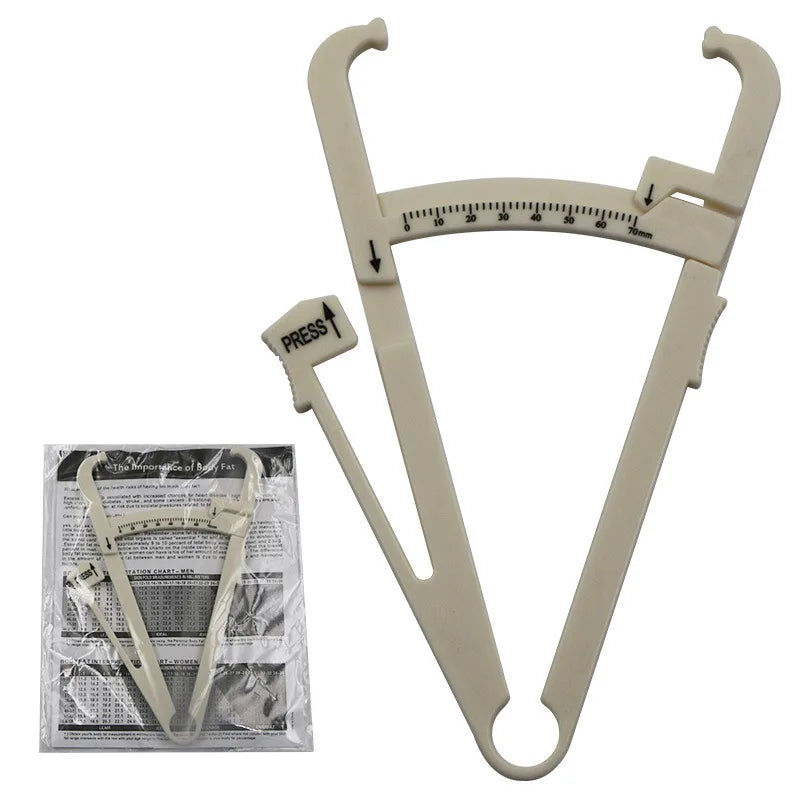 Body Fat Caliper Tester – Skinfold Measurement Tool with Chart (1/3/5 Pcs)