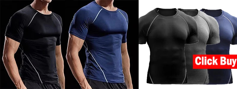 Men’s Compression T-Shirt – Bodybuilding Sportswear, Quick-Dry Short Sleeve Gym Running Workout Top