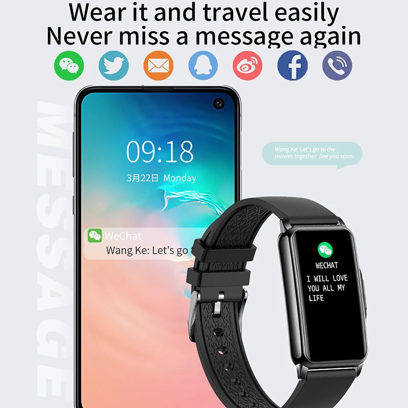 Smart Bracelet Watch – Android iOS Compatible, Waterproof Fitness Tracker with Heart Rate Monitor & 20+ Sports Modes, Gift for Men & Women