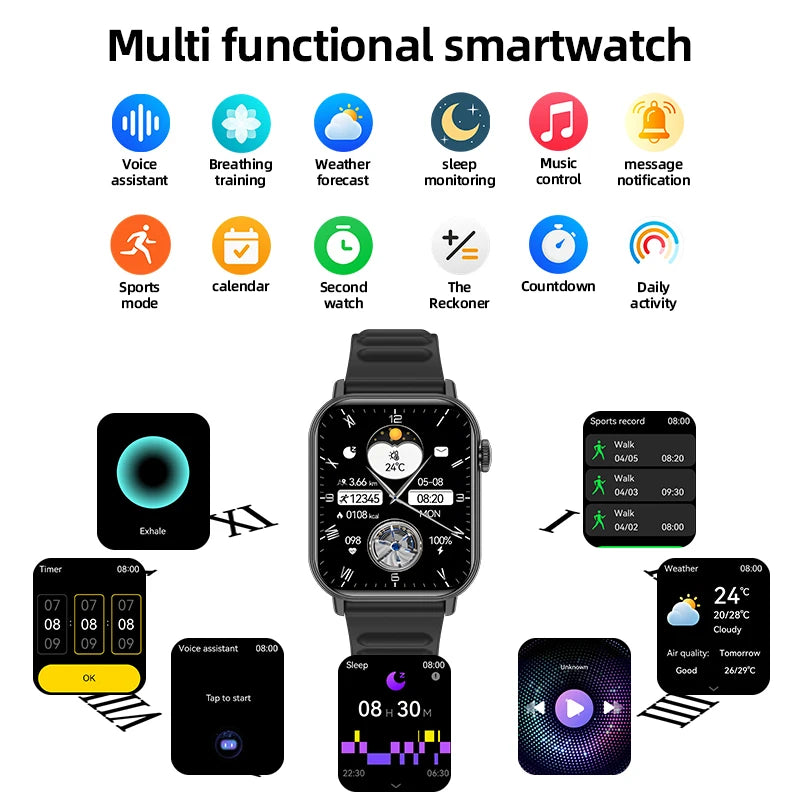 LIGE 2025 Smartwatch 1.83" HD Screen, BT Call, Health & Fitness Tracker