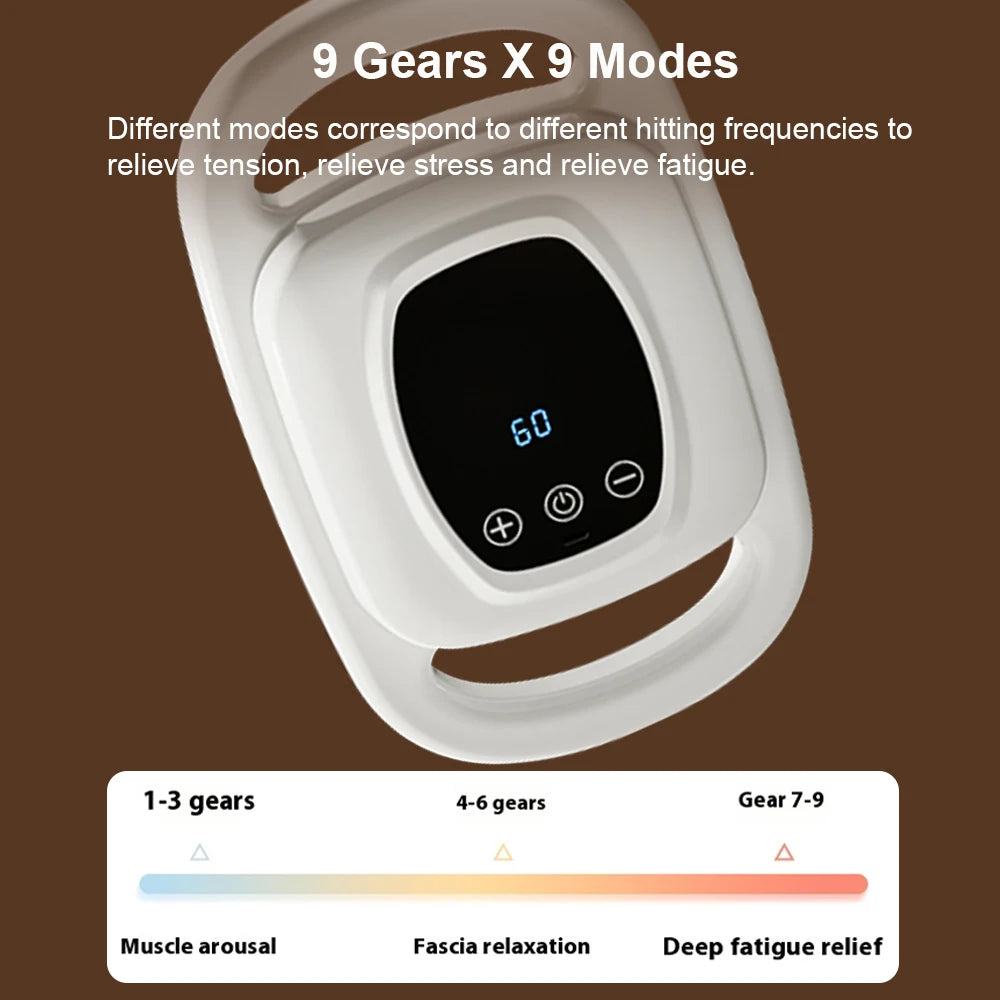 ascia Gun – 6-Head Deep Tissue Massager with 14mm High-Frequency Vibration, Wireless Body Relaxation Tool