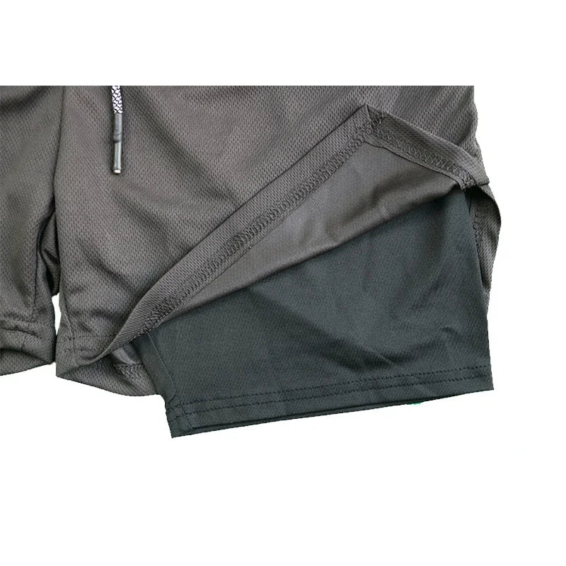 Men’s 2-in-1 Double Layer Gym Shorts – Quick-Dry Workout & Running Shorts